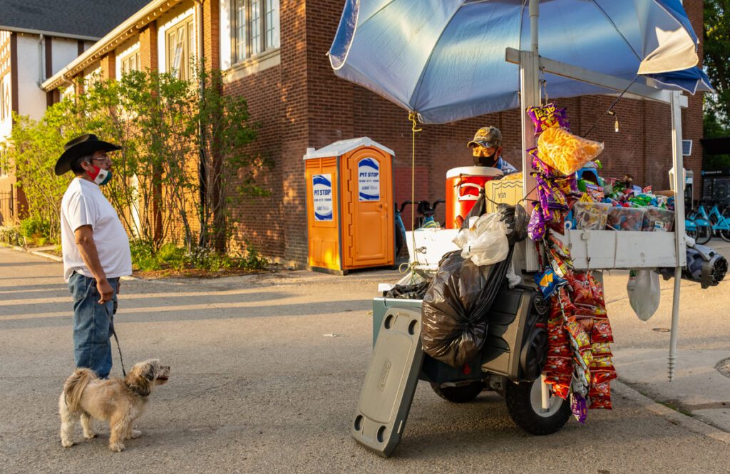 street vendor, Chicago, Northwest, music, snacks